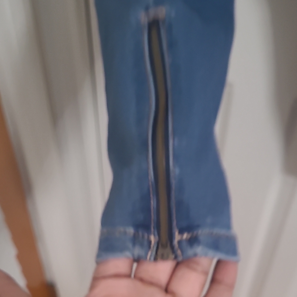 (FF) Nine West HEIDI PULL ON CROPPED Denim Blue Women's Jeggings - Picture 4 of 10